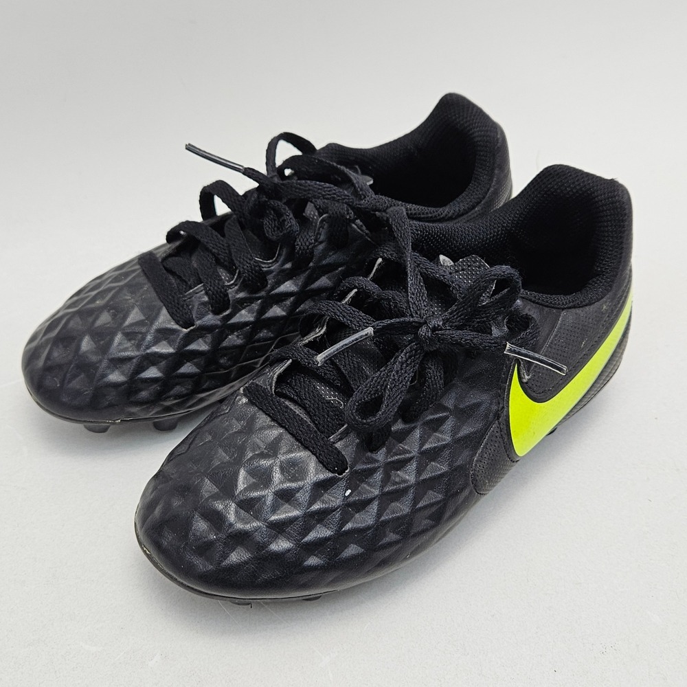 Nike Tiempo Legend 8 Club FG MG Black Volt Soccer Cleats AT5881-070 Kids 12C